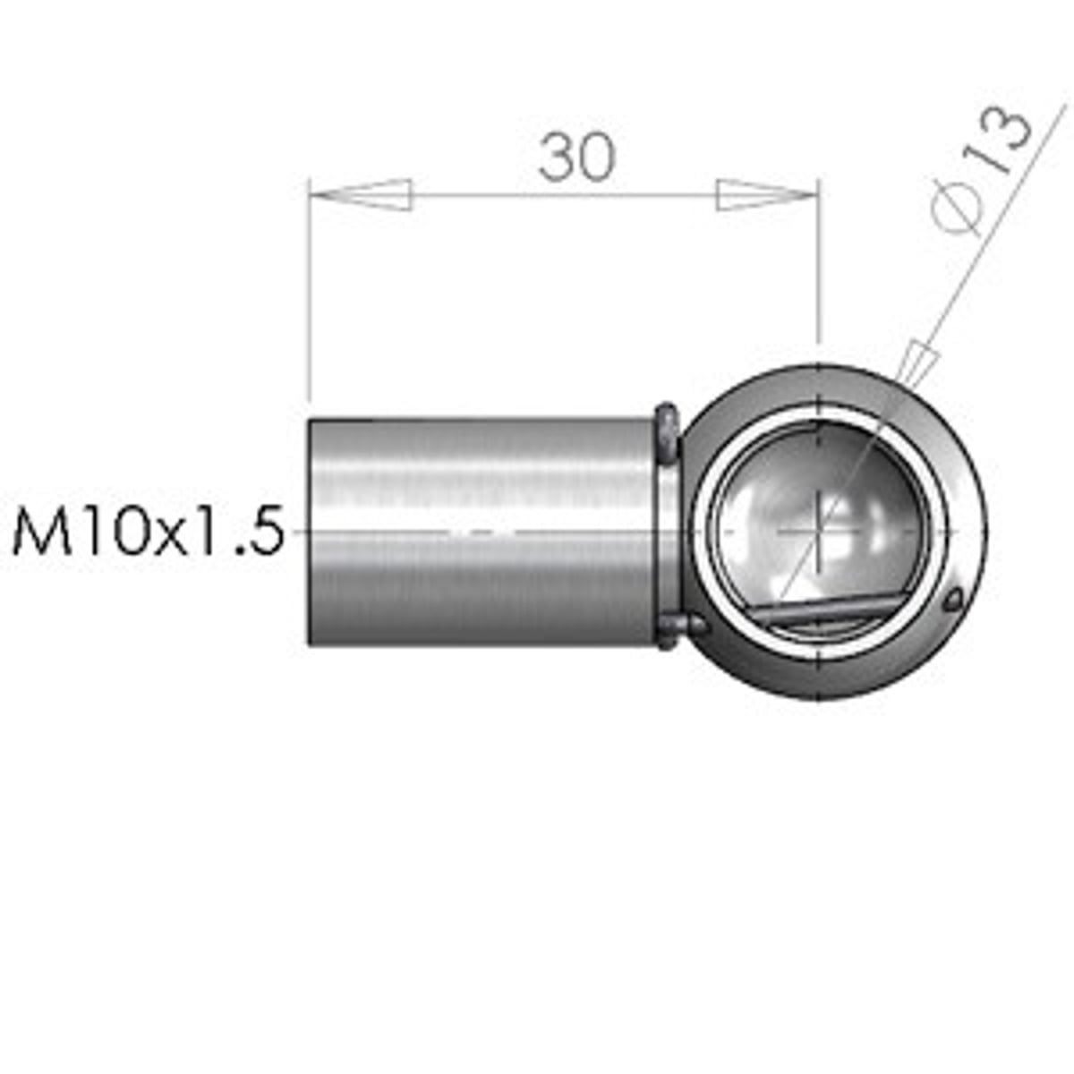 NitroLift Stainless Steel 13mm Metal Ball Socket To Fit M10 Thread